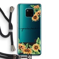 Zonnebloemen: Huawei Mate 20 Pro Transparant Hoesje met koord