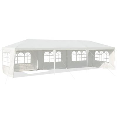 3 x 9 m Gazebo Tent Gazebo Tuintent met 5 Verwijderbare Zijwanden Wit