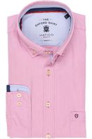 Hatico Regular Fit Overhemd roze, Effen - thumbnail