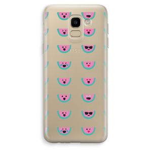 Smiley watermeloenprint: Samsung Galaxy J6 (2018) Transparant Hoesje