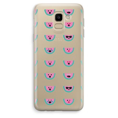 Smiley watermeloenprint: Samsung Galaxy J6 (2018) Transparant Hoesje