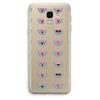 Smiley watermeloenprint: Samsung Galaxy J6 (2018) Transparant Hoesje