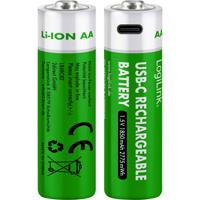 LogiLink LR6RCB2 Oplaadbare AA batterij (penlite) Li-ion 1850 mAh 1.5 V 2 stuk(s)