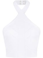Balmain haut en maille crop à dos-nu - Blanc
