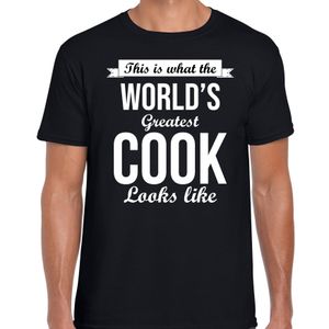 Worlds greatest cook t-shirt zwart heren - Werelds grootste kok cadeau 2XL  -