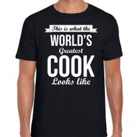 Worlds greatest cook t-shirt zwart heren - Werelds grootste kok cadeau 2XL  - - thumbnail