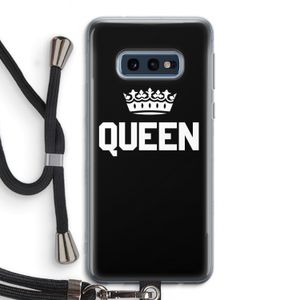 Queen zwart: Samsung Galaxy S10e Transparant Hoesje met koord