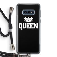 Queen zwart: Samsung Galaxy S10e Transparant Hoesje met koord