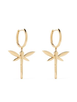 Anapsara petites boucles d'oreilles pendantes Dragonfly en or 18ct
