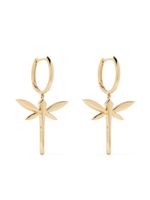 Anapsara petites boucles d'oreilles pendantes Dragonfly en or 18ct