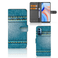 OPPO Reno 4 Pro 5G Wallet Case met Pasjes Jeans - thumbnail