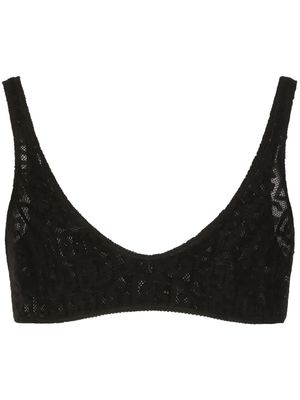 Dolce & Gabbana soutien-gorge à logo DG en jacquard - Noir