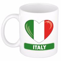 Hartje vlag Italie mok / beker 300 ml   - - thumbnail