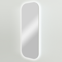 Balmani Giro Arcato afgeronde hoeken badkamerspiegel 41 x 108 cm met spiegelverlichting en -verwarming - thumbnail