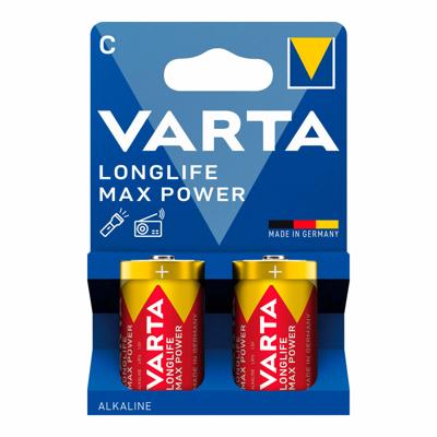 Batterijen Varta longlife max power 1,5 V Soort C LR14 (2 Stuks)