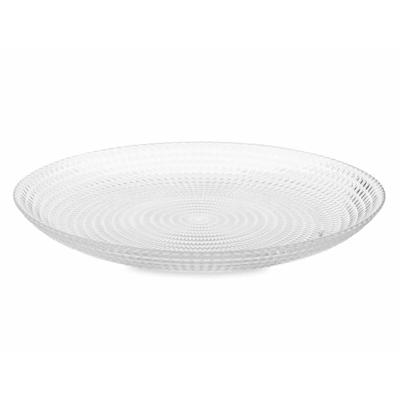 Dessert/gebaksbordjes van glas - 6x stuks - Dia 19 cm - Kleine glazen bordjes - Servies