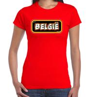Verkleed T-shirt voor dames - Belgie - rood - supporter - themafeest