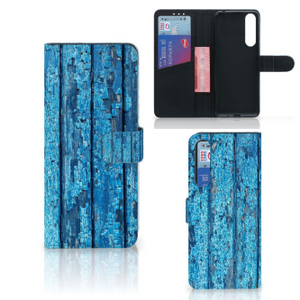 Sony Xperia 1 II Book Style Case Wood Blue