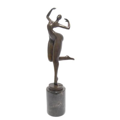 A MODERNIST BRONZE SCULPTURE OF A FEMALE NUDE