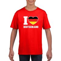 I love Deutschland/ Duitsland supporter shirt rood jongens en meisjes XL (158-164)  -
