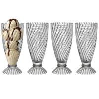 Alessandro ijscoupe Hawaii - 4x stuks - glas - kristal - 360 ml - 18 x 8 cm - ijs glazen