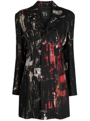Y's blazer à imprimé graphique - Noir