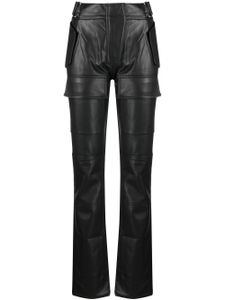 MISBHV pantalon droit en cuir artificiel - Noir