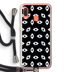 Eyes pattern: Samsung Galaxy A20e Transparant Hoesje met koord