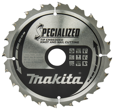 Makita Zaagblad Tipe 185X30X2,0 20T 25G - B-33102