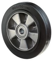 BS Rollen Reserve-wiel | wiel-d. 125 mm draagvermogen 220 kg | rubber | as-d. 20 mm naaflengte 50 mm | 1 stuk - B80.125 B80.125
