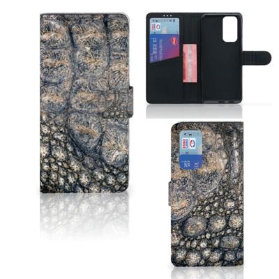 OnePlus 9 Pro | Telefoonhoesje | Met pasjeshouder | Krokodillenprint