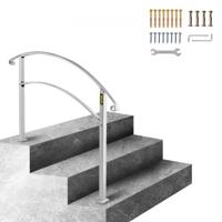 VEVOR Balustrade Trap Smeedijzeren Leuning 2-3 Treden Trap Leuning 47,5 cm Leuning Rail Afstand Tussen Palen 63,5 cm Outdoor Indoor Trapleuning