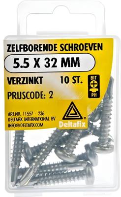 Zelfb.schroef 5.5x32mm verz 10st - Deltafix