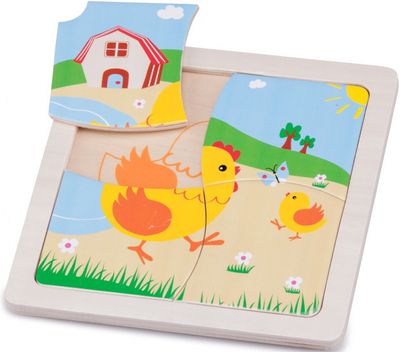 New Classic Toys legpuzzel Kip junior hout 4 stukjes