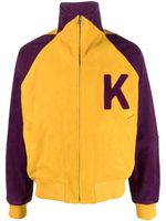 Kenzo veste bomber colour block à logo imprimé - Jaune - thumbnail