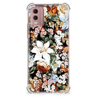 Case voor Nokia C32 Dark Flowers