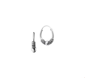TFT Creolen Bali Oxi Zilver Geoxideerd Glanzend 4 mm x 14 mm