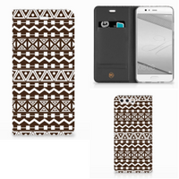 Huawei P10 Plus Hoesje met Magneet Aztec Brown - thumbnail