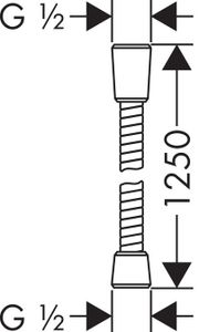 Hansgrohe Sensoflex doucheslang 125 cm. Chroom