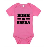 Born in Breda cadeau baby rompertje roze meisjes - thumbnail