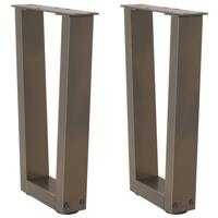 Eettafelpoten 2 st V-vormig 38x(42-43,3) cm staal naturel