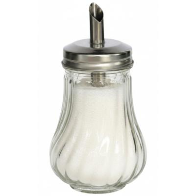 Gerimport Suikerpot / strooier - glas met RVS tuit - 210 ml - dispenser