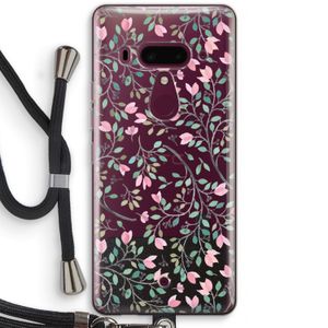 Sierlijke bloemen: HTC U12+ Transparant Hoesje met koord