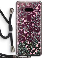 Sierlijke bloemen: HTC U12+ Transparant Hoesje met koord