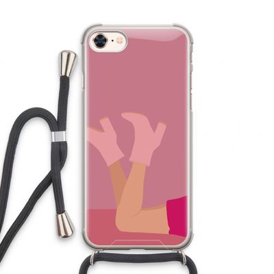 Pink boots: iPhone 8 Transparant Hoesje met koord