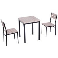 HOMCOM Eetset eettafelset 2 stoelen eetkamergarnituurset zitgroep tafelset | Aosom Netherlands - thumbnail