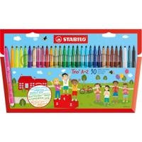 Viltstift STABILO Trio A-Z 378/30 assorti etui à 30 stuks