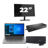 Lenovo ThinkBook 14 G3 ACL - AMD Ryzen 7 5700U - 14 inch - 16GB RAM - 256GB SSD - Windows 11 Home + 1x 22 inch Monitor