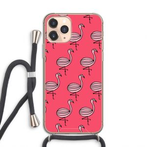 Flamingo: iPhone 11 Pro Transparant Hoesje met koord