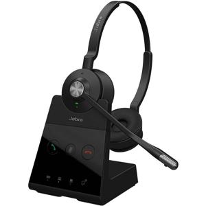 Jabra Engage 65 Stereo On Ear headset Telefoon DECT Stereo Zwart Noise Cancelling Microfoon uitschakelbaar (mute)